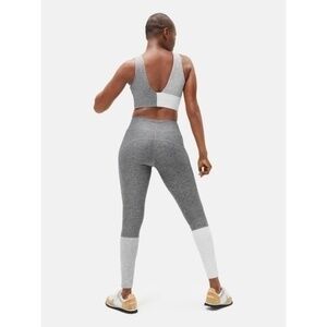 OUTDOOR VOICES Leggings 7/8 Dipped Warmup Graphite Gray Colorblock